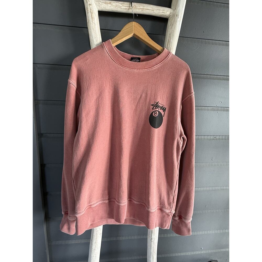 ⭐️ Stüssy Pigment-Dyed Guava Pink 8-Ball Crewneck - Size Small